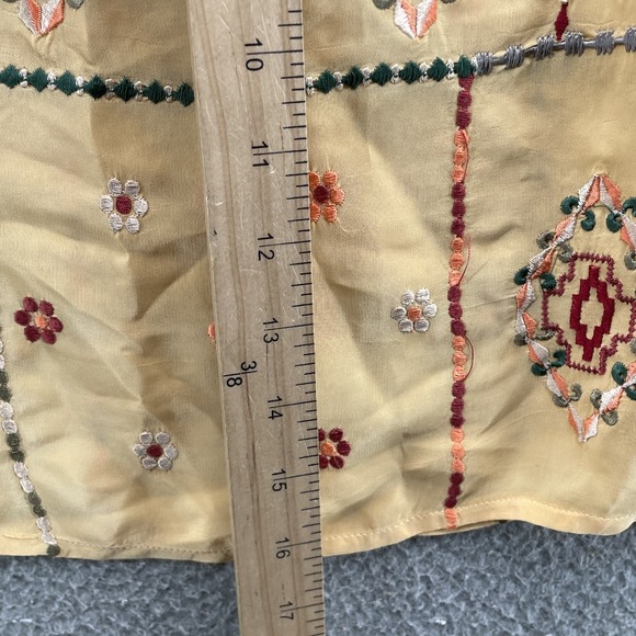 Sundance Cami Tank Women's Large Yellow Embroidered Feminine Y2k Boho 70's Rodeo - Picture 5 of 8